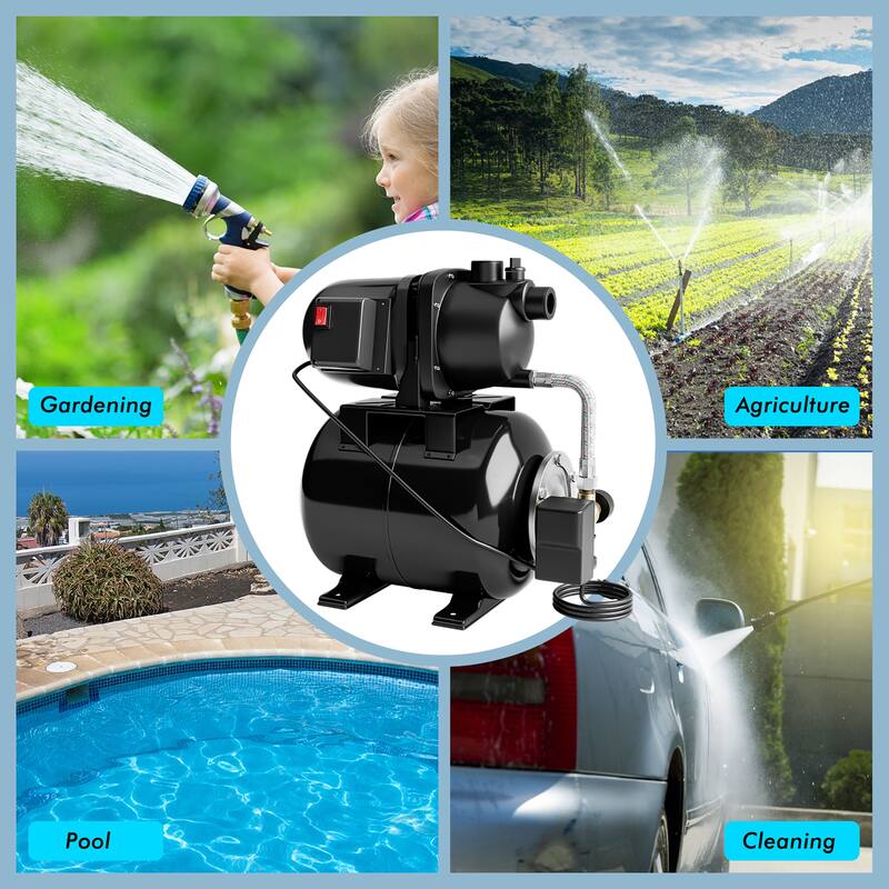 Gymax 1.6 HP Shallow Well Pump 1000 GPH 164 FT Stainless Steel Garden