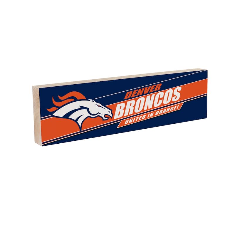 Denver Broncos Wooden Tabletop Mantel Shelf Sign