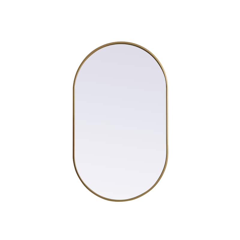 Indigo Home Metal Frame Oval Mirror 24x40 Inch - Brass