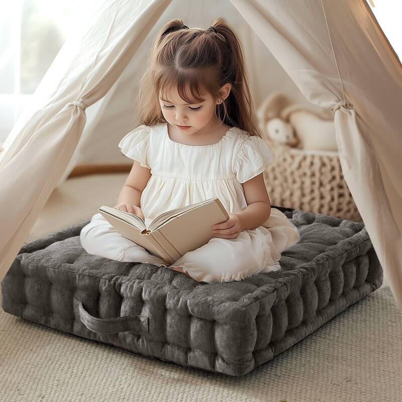 Intelligent Design Azza Poly Chenille Square Floor Pillow Cushion