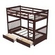preview thumbnail 8 of 16, American Classic Traditional Style Twin-Over-Twin Bunk Bed with Ladders and Two Storage Drawers