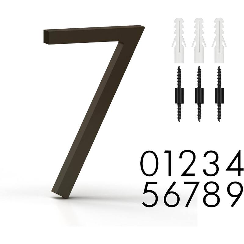 Mega Handles Modern Metal House Numbers | Heavy Duty Outdoor Address Digits | Easy to Install, Floating or Flush Mount Design