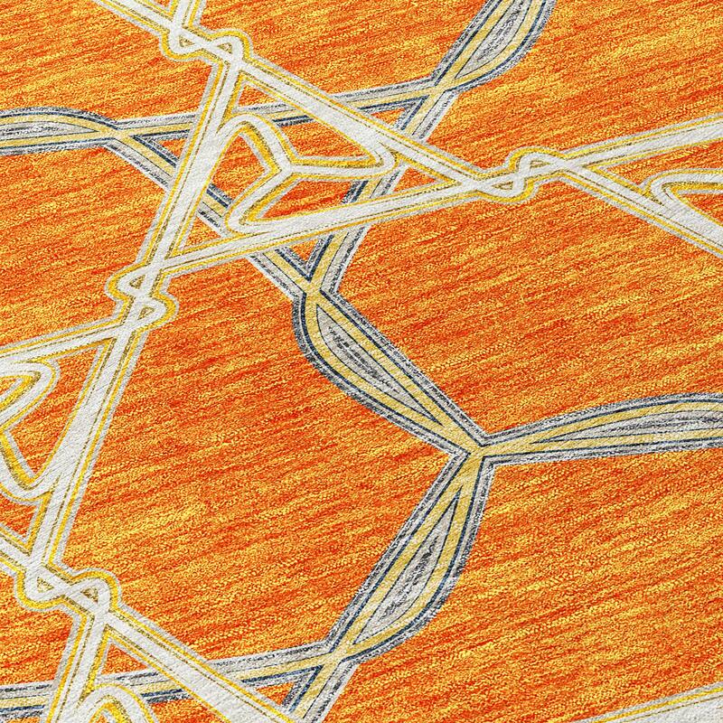 Machine Washable Indoor/ Outdoor Transitional Links Chantille Rug