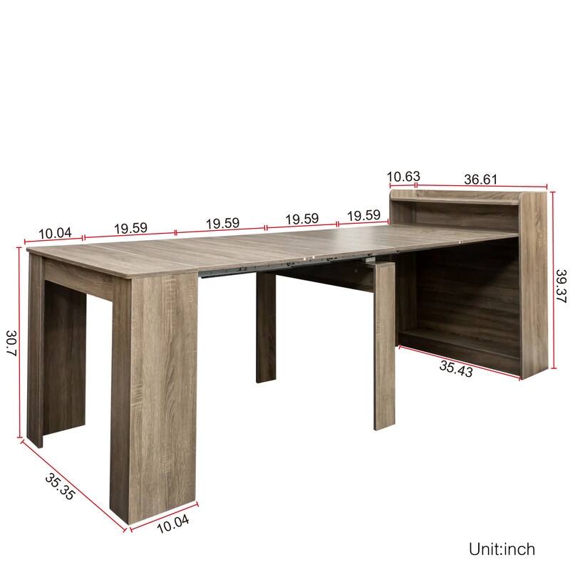 Foldable Dining Table for 6-12 People, Extends to 118 inchConsole Table Space Saving Dinette
