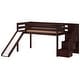 preview thumbnail 4 of 10, JACKPOT Contemporary Low Loft Twin Bed with Stairway, Slide and Tent