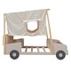 preview thumbnail 11 of 11, Pine Wood Full Size Car Kids Bed Frame with LED Lights, Ceiling Cloth, Comfortable Pillow, and Magazine Holder, Natural