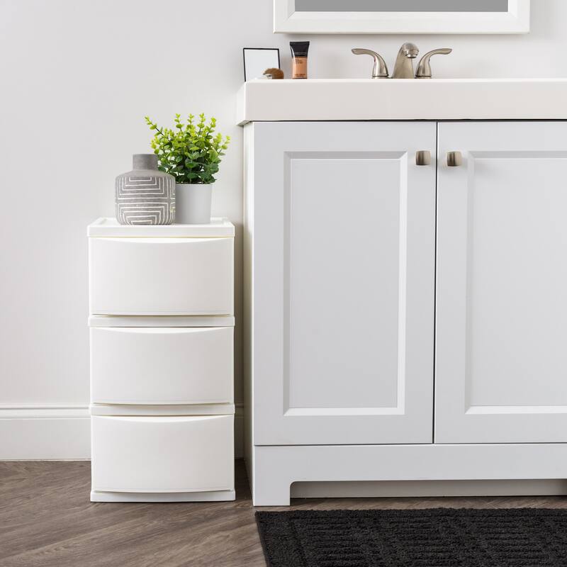 IRIS USA® Nesting Stacking Narrow Chest 15 Qt - White - Set of 2