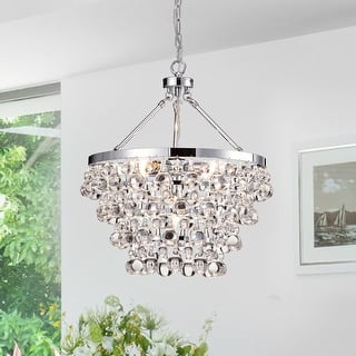 Chrome Finish 5-Light Four Tier Crystal Chandelier