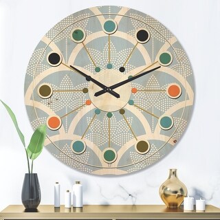 Designart 'Japanese style Half-circle pattern' Mid-Century Modern Wood ...