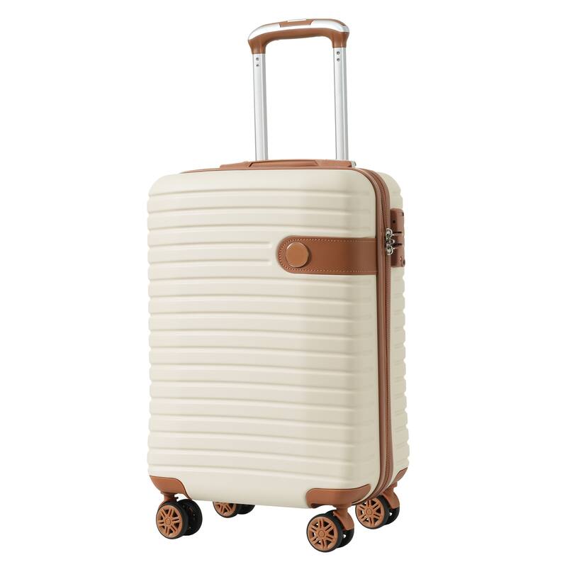 3 Piece Luggage Sets, Lightweight Hardshell ABS Carry on Luggage with Spinner Wheels and 3-dial TSA Lock, for Men and Women
