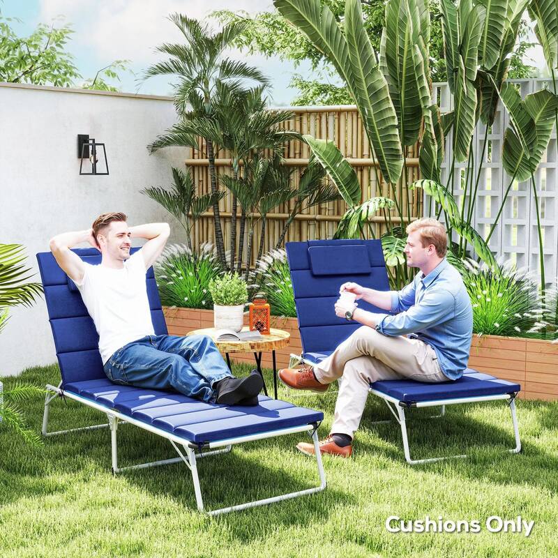80" x 26" Foldable Lounge Chair Cushions Set of 2, Outdoor UPF50