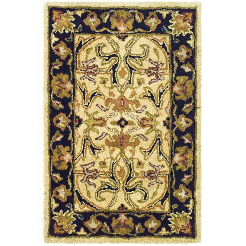 SAFAVIEH Handmade Heritage Abc Traditional Oriental Wool Rug - 2' x 3' - Ivory/Black