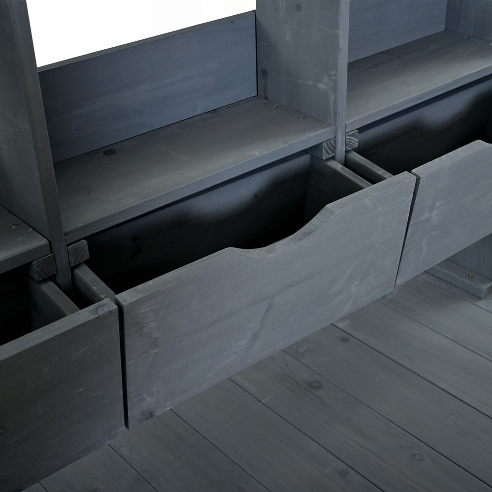 Large Freestanding Garden Workstation with 6 Drawers, Bottom Cabinet and Side Hook