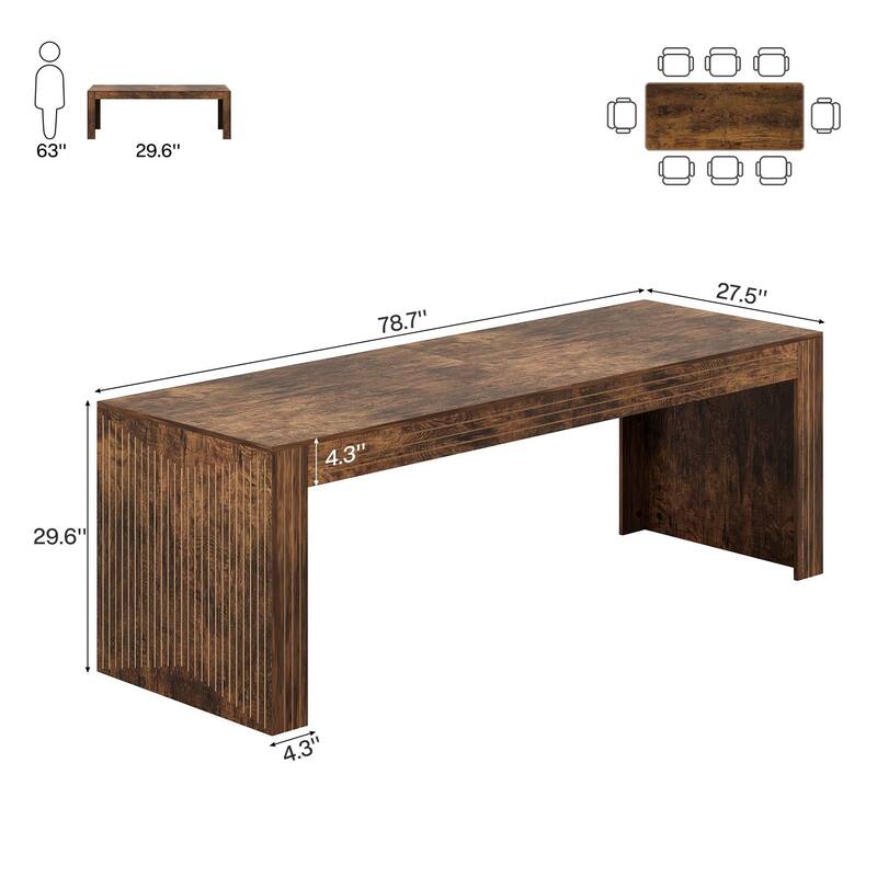79-Inch Large Meeting Table for Office, Boardroom, Training Seminar