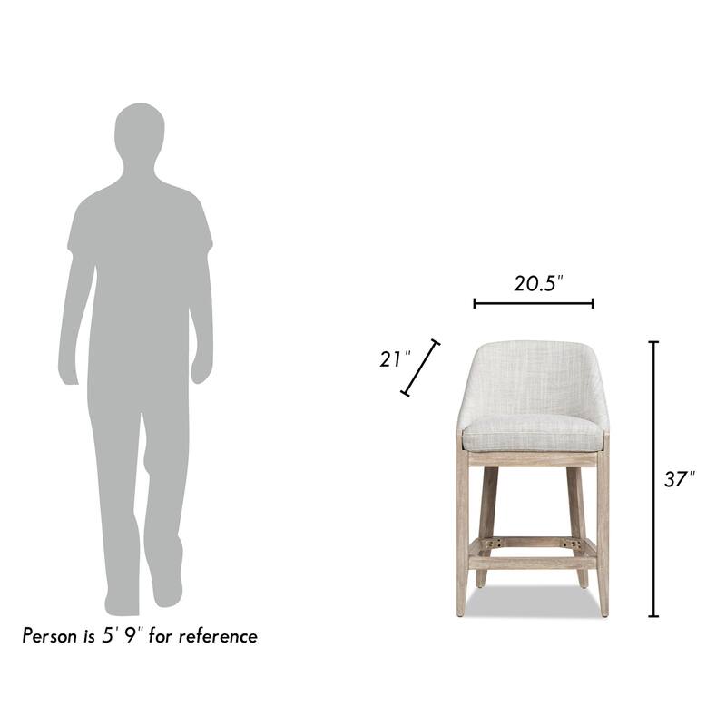 Coastal Curved Back Upholstered Counter Stool