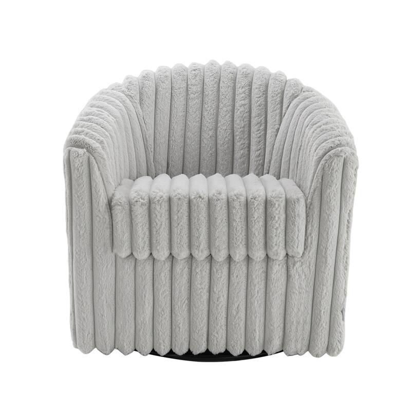 Modern Cotton Flannel Swivel Accent Chair Plush Barral Chair