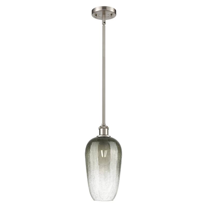 Innovations Lighting Endless Possibilities Ballston - Brookhaven Flute - 1 Light 7" Stem Hung Mini Pendant - Slate/Brushed Satin Nickel