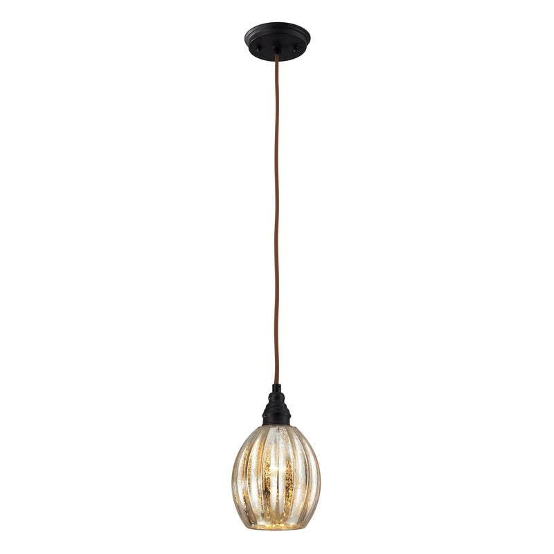 Danica 6-inch Wide 1-Light Pendant in Oiled Bronze - 6in W x 6in D x 10in H - Bronze