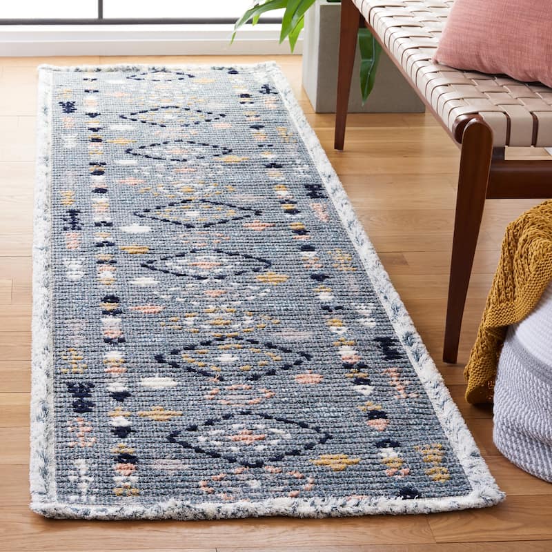 SAFAVIEH Handmade Marrakech Nurlana Traditional Rug - 2'2" x 8' Runner - Grey/Multi