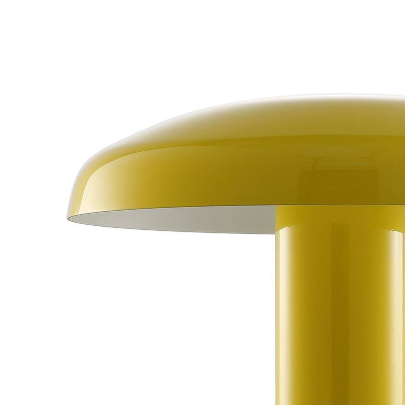 Boletus 11" Contemporary Bohemian Rechargeable/Cordless Iron Integrated LED Mushroom Table Lamp, by JONATHAN Y