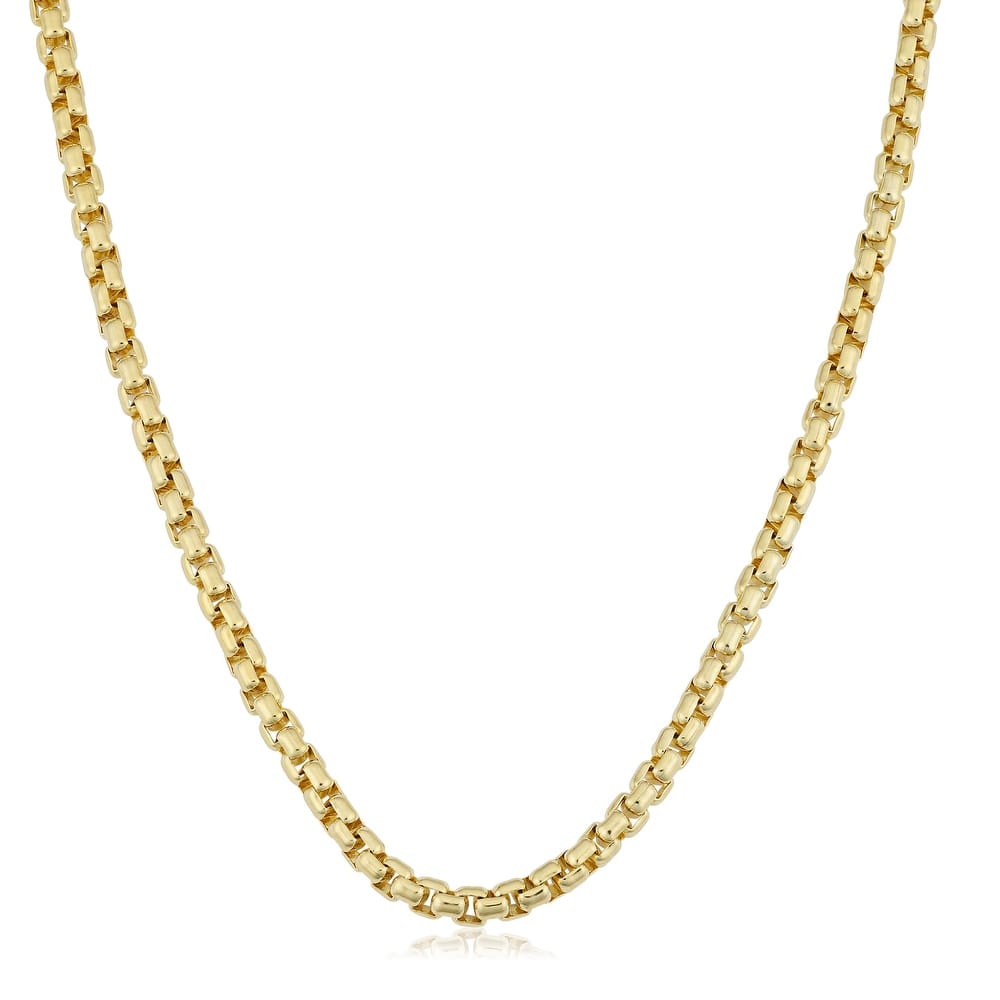 Fremada 14k Yellow Gold Filled 3.5mm Round Box Link Chain Designer Necklace