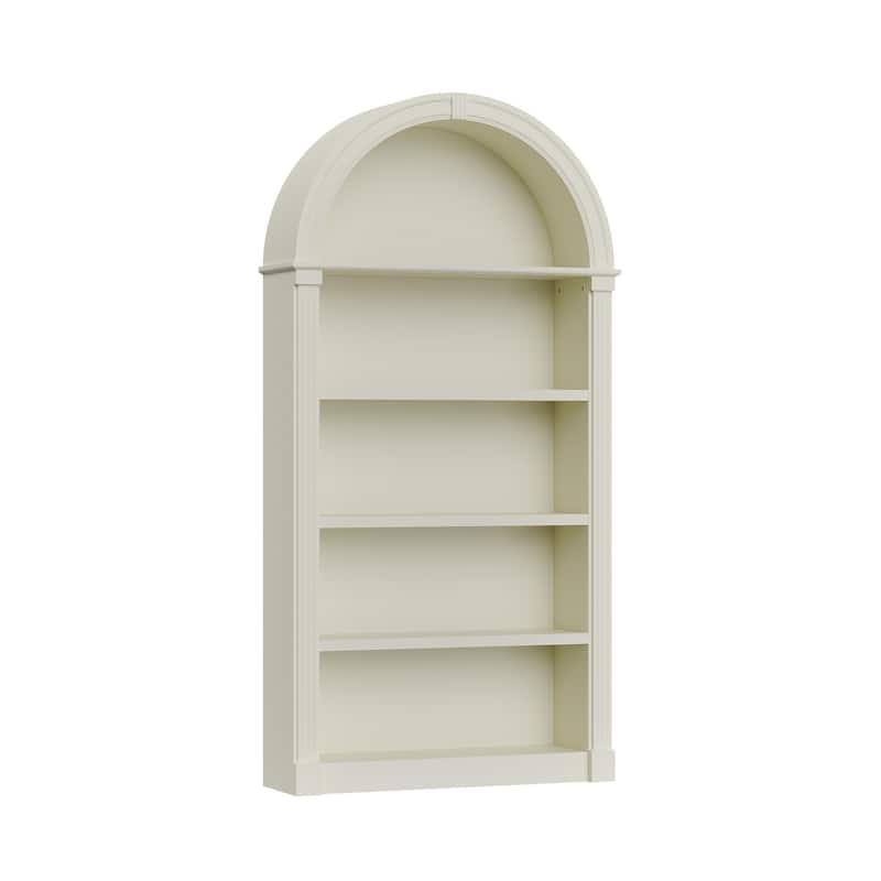 Cream-Yellow Display Cabinet,5-Tier Showcase Cabinet,Shelves Corner Standing Organizer,European Flair