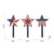preview thumbnail 4 of 6, Glitzhome Set of 3 Wooden Patriotic Star Yard Stakes