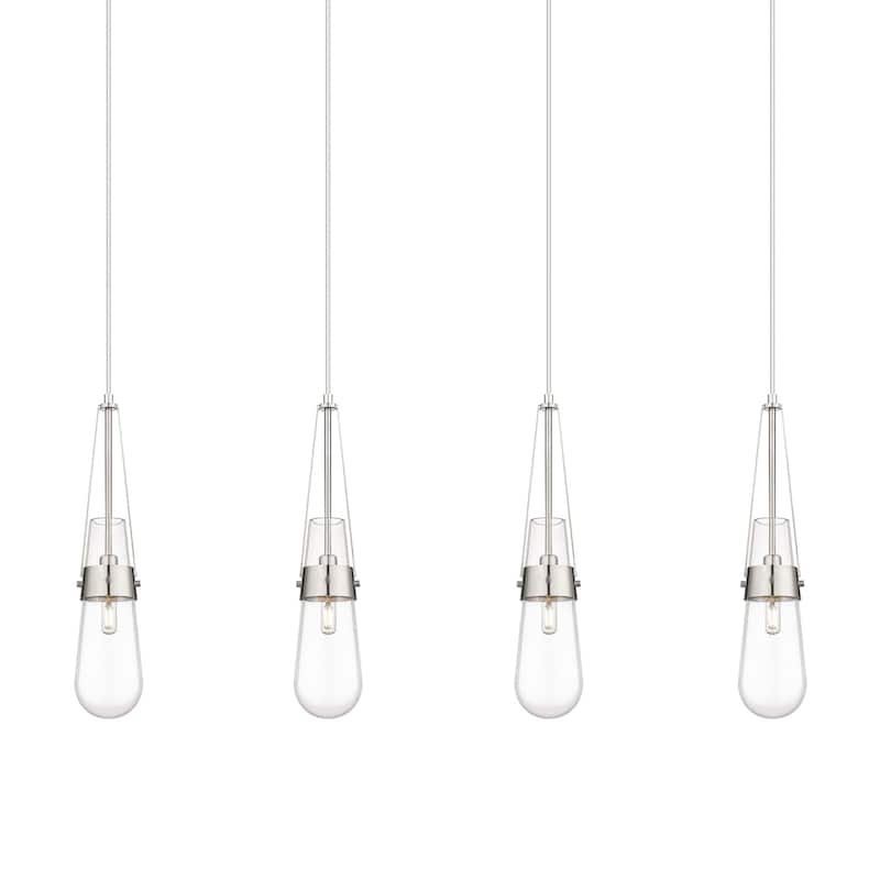 Innovations Lighting 124-452-1P-21-49 Milan Pendant Milan 4 Light 49" - Brushed Satin Nickel / Clear