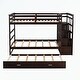 preview thumbnail 10 of 51, Hardwood Twin Over Twin Bunk Bed with Trundle and Staircase