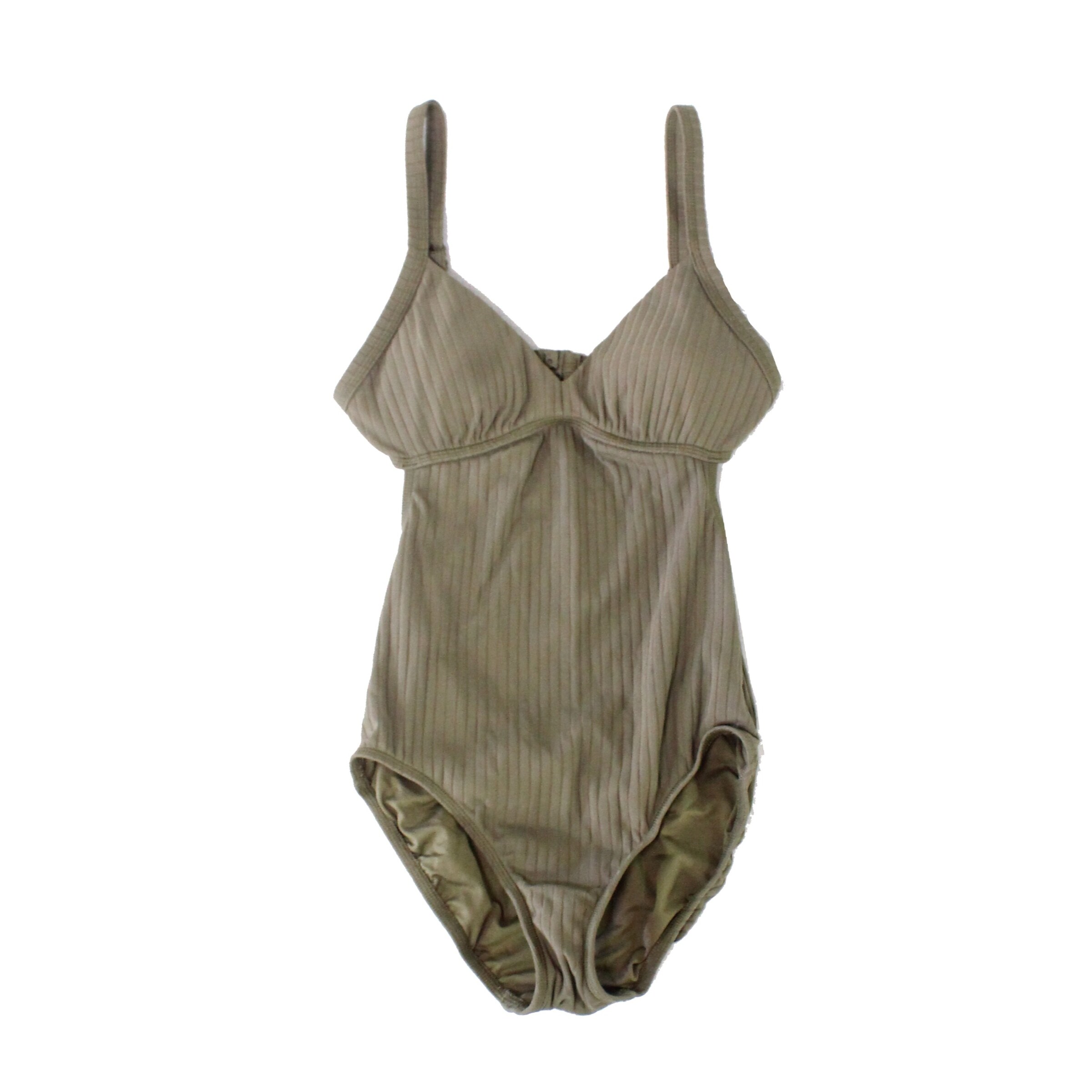 Shop Seafolly Womens Swimwear Olive Green Size 10 Ribbed Padded