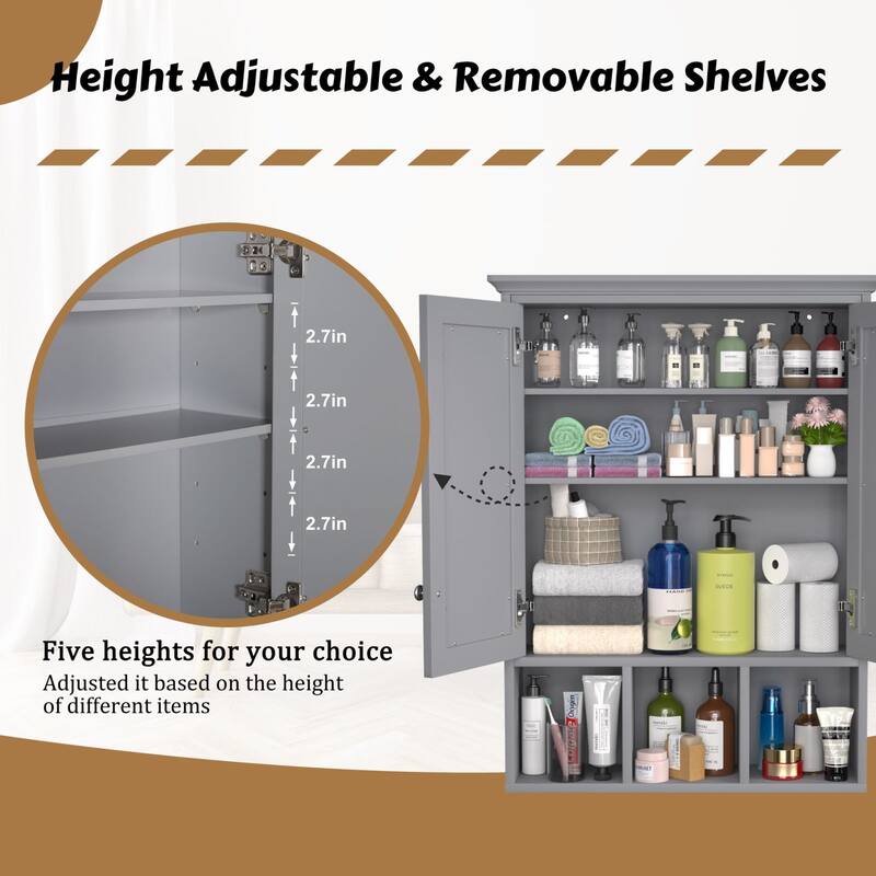 VEIKOUS Oversized Bathroom Medicine Cabinet Wall Mounted Storage with Mirrors