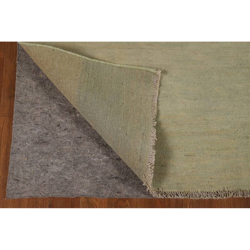 Green Modern Gabbeh Oriental Area Rug Hand-Knotted Wool Carpet - 4'11" x 6'4"
