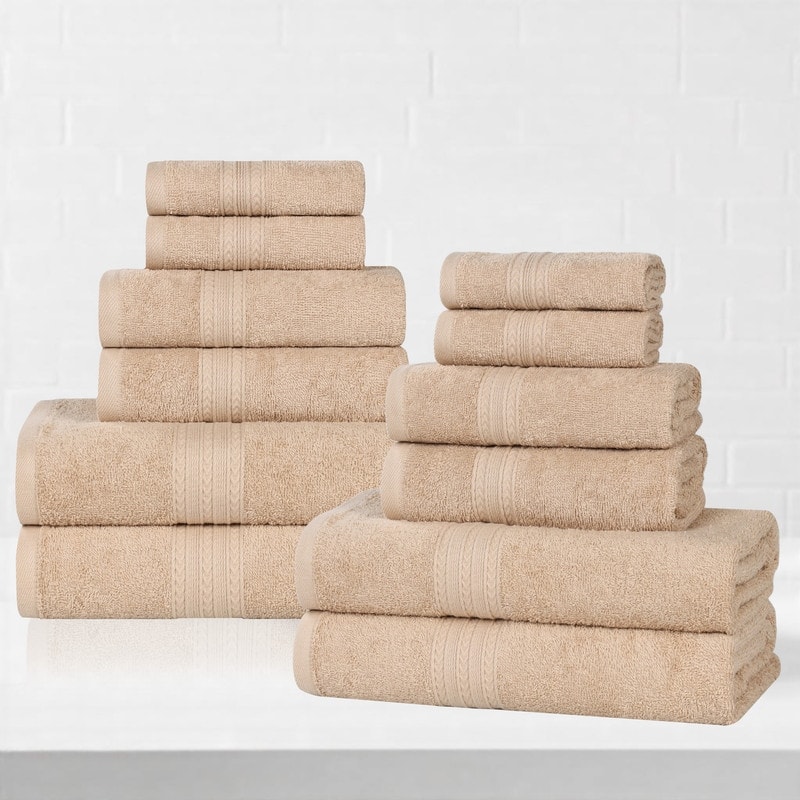 Superior Eco-Friendly Sustainable Cotton 12-Piece Bathroom Towel Set