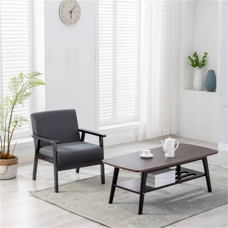Espresso Coffee Table and Chair Set - Espresso