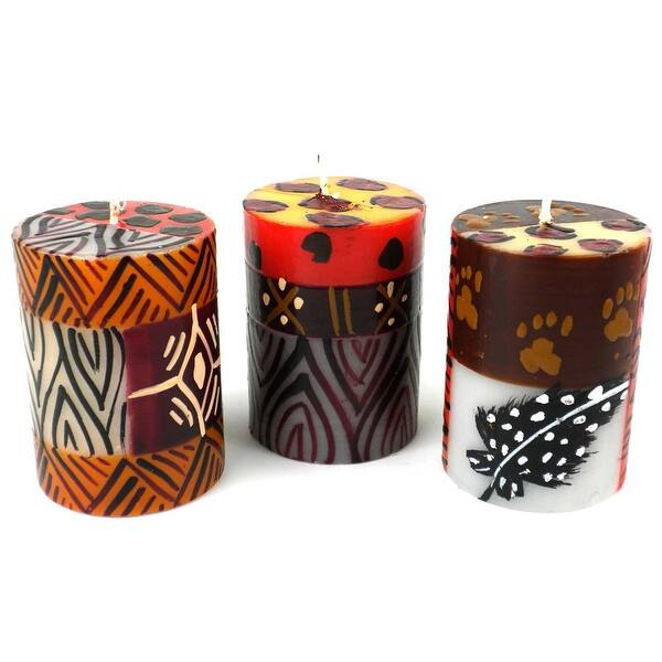 Handmade Unscented Votive Candles, Set of 3 (South Africa) - On