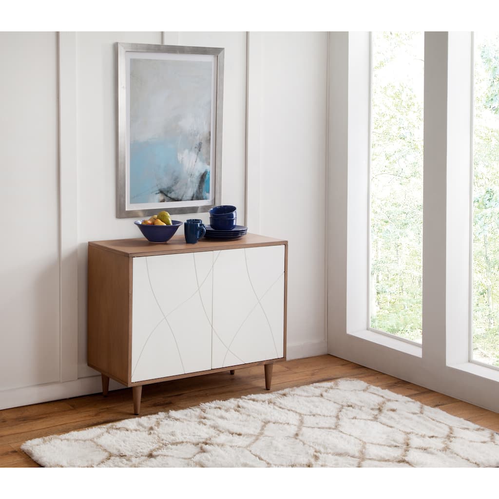 Trentini Natural and White Modern 2-Door Accent Chest