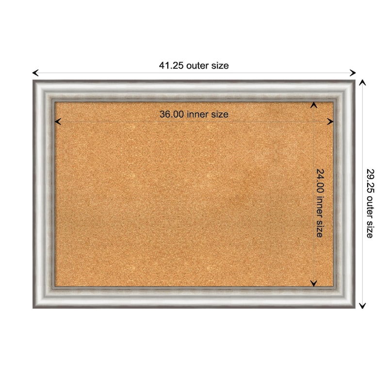 Salon Silver Framed Cork Bulletin Memo Board