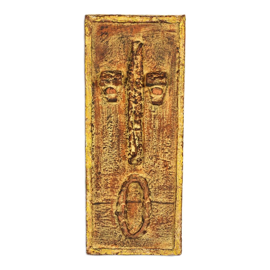 Novica Handmade Fine Face Wood Relief Panel