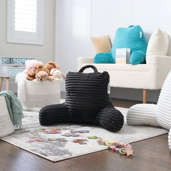 Nestl Cut Plush Striped Reading Pillow Back Support Shredded Memory Foam Bed Rest Pillow with Arms On Sale Bed Bath Beyond 34322372