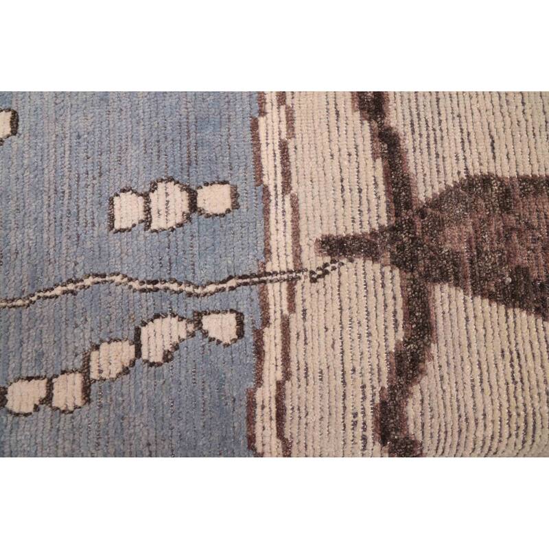 ECARPETGALLERY Hand-knotted Pak Finest Marrakesh Light Denim Blue Wool Rug - 9'5 x 12'1