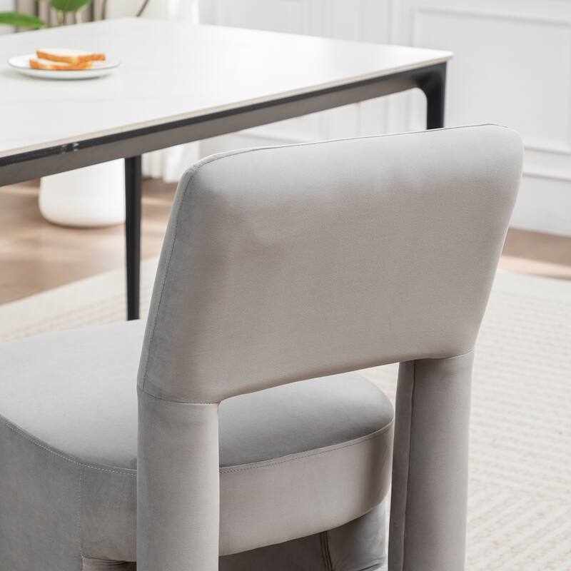 SEYNAR Modern Velvet Upholstered Armless Dining Chair Set of 2