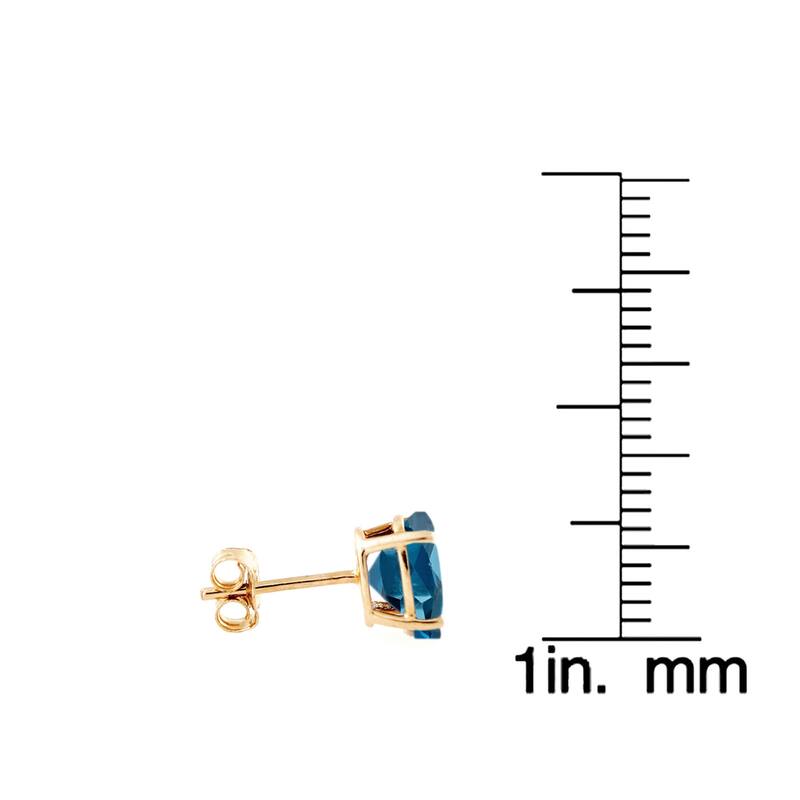 10K Rose Gold 7x5mm Oval in Genuine Gemstone stud Earrings, Friction Back