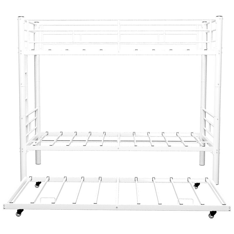 Heavy-duty Sturdy Meta Twin over Twin Bunk Bed Noise Reduced