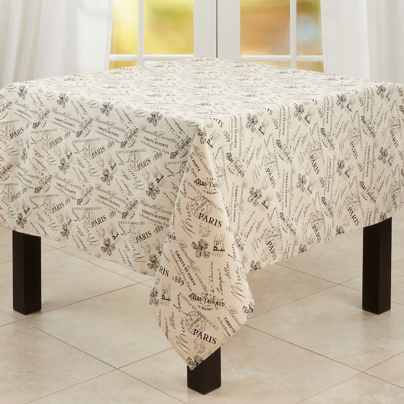 Printed Table Topper With Paris Design - 60"x60"