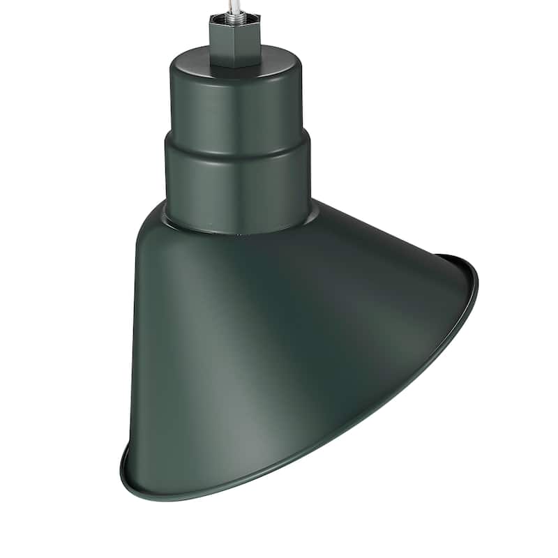 R Series 1-Light Angle Shade - Satin Green - 10