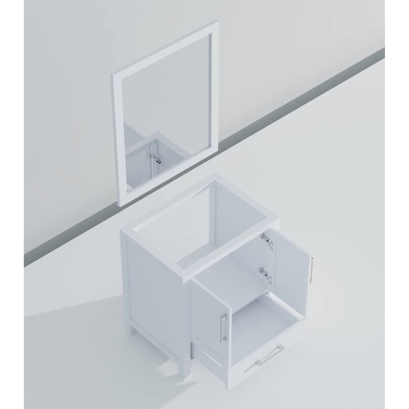 30-inch Bathroom Vanity with Mirror, Spacious Storage Cabinet, and Open Shelf - Fully Assembled for Easy Installation