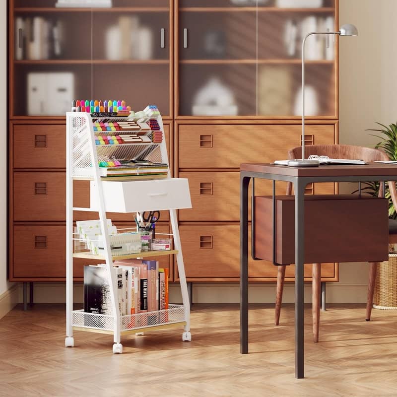 3 Tier Rolling Cart - 34.7"D x 9.3"W x 16.9"H