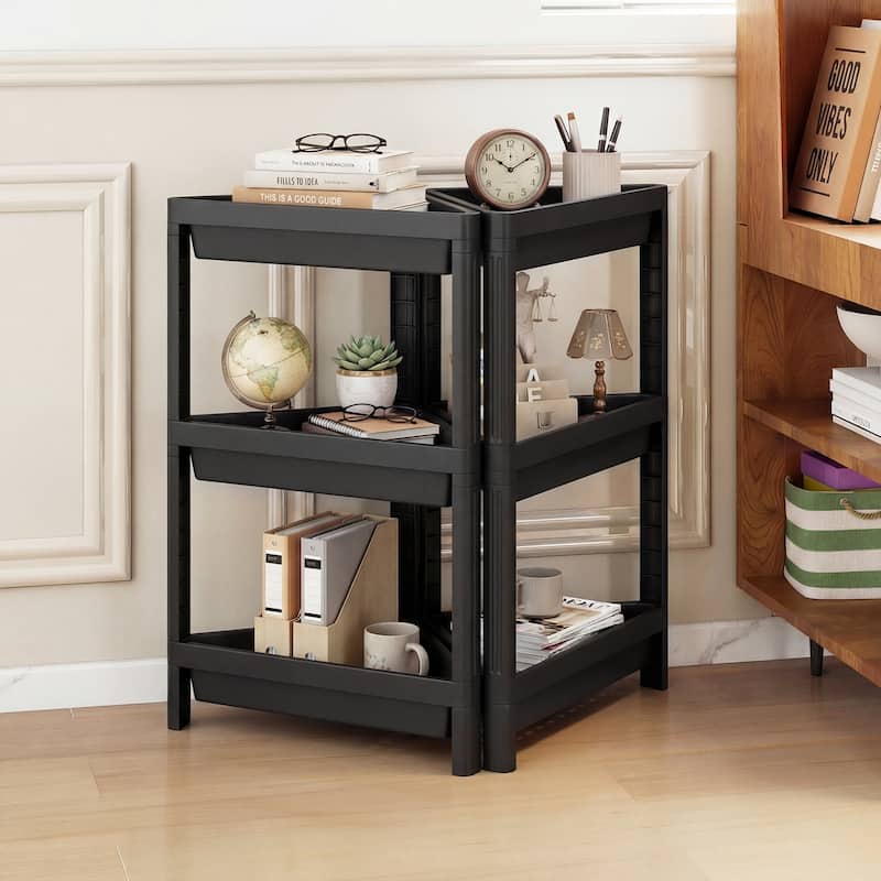 Gymax 2-Pack 3-Tier Shelf w/Detachable Design & Drainage Holes