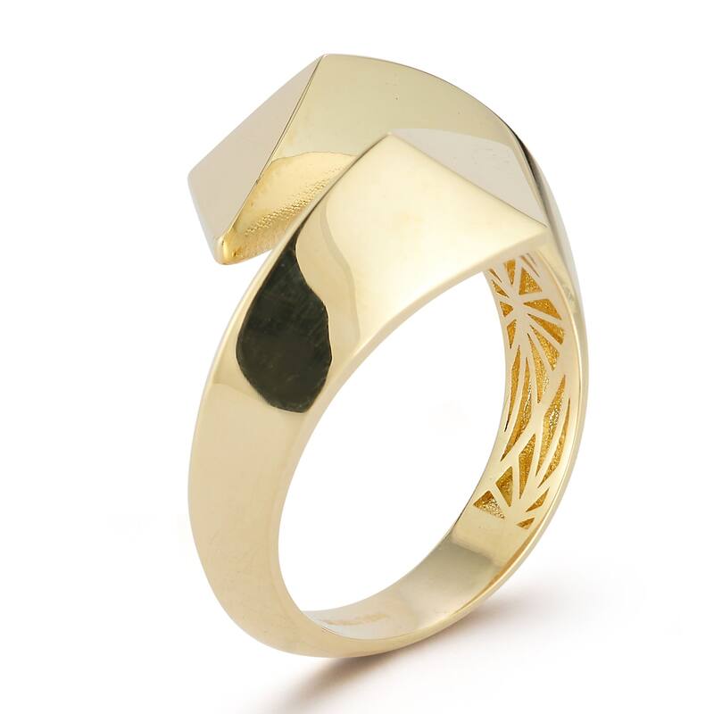 Soleil 14K Gold Knife Edge Bold Bypass Ring