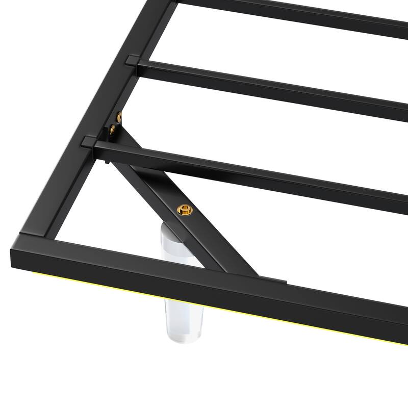 Moasis Floating Bed Frame with LED Lights PU Upholstered Platform Bed Frames
